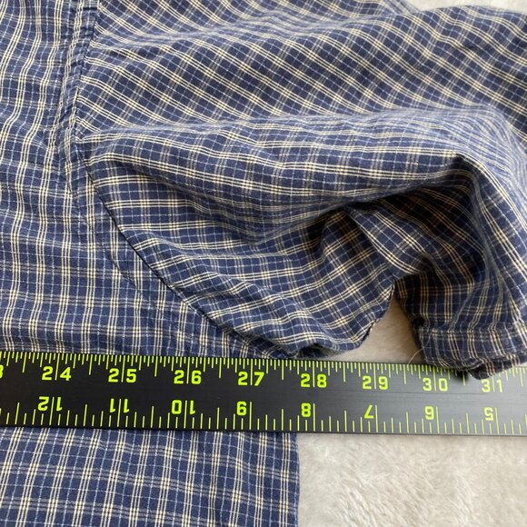 Redhead Mens Shirt 2XL Short Sleeve Plaid Button-Down Blue & White Cotton Casual - Picture 5 of 8